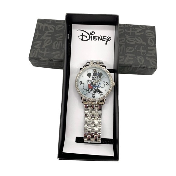 Disney Mickey and Minnie Mouse Women’s Crazy In Love Silver Alloy Watch